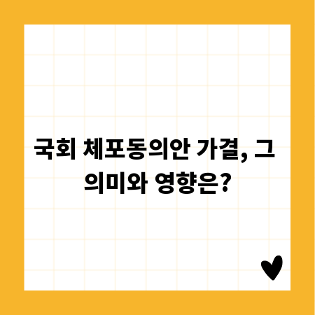 국회 체포동의안 가결, 그 의미와 영향은?