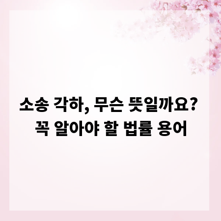 소송 각하, 무슨 뜻일까요? 꼭 알아야 할 법률 용어