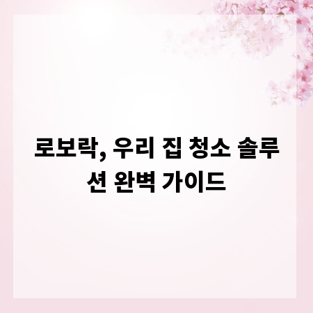 로보락, 우리 집 청소 솔루션 완벽 가이드