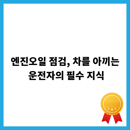 엔진오일 점검, 차를 아끼는 운전자의 필수 지식