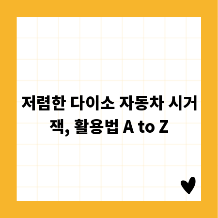 저렴한 다이소 자동차 시거잭, 활용법 A to Z
