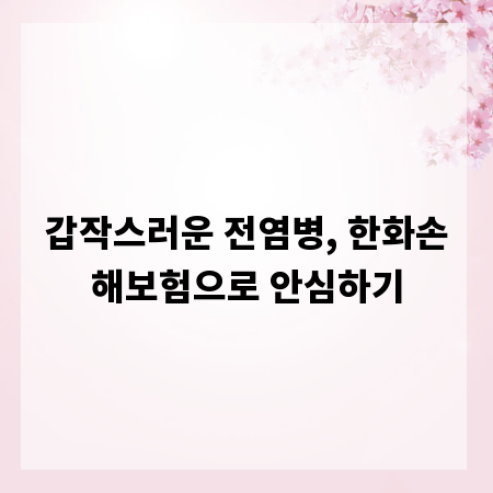 갑작스러운 전염병, 한화손해보험으로 안심하기