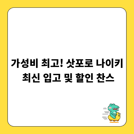 가성비 최고! 삿포로 나이키 최신 입고 및 할인 찬스
