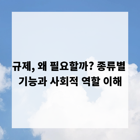 규제, 왜 필요할까? 종류별 기능과 사회적 역할 이해